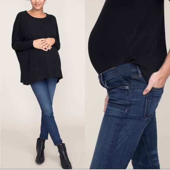 Current/Elliott x Hatch The Maternity Stiletto Jean in Townie Wash - Size 27 - Picture 1 of 6